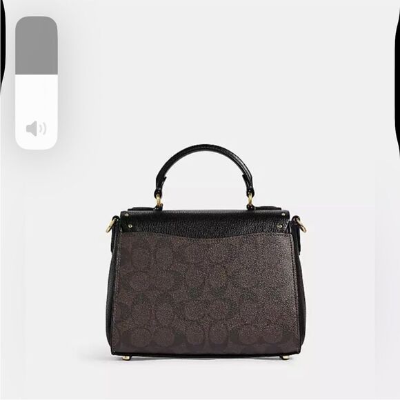 Coach Top Handle Satchel In Color Block Signature Canvas With Rivets - Picture 4 of 6